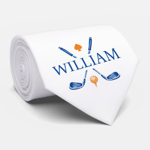 Gravata Monograma Nome Golf Clubs Ace Escolha sua cor