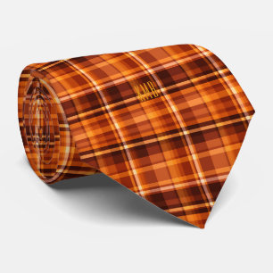 Gravata Monograma - Padrão de Xadrez Moderno de outono