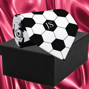 Gravata Monograma Personalizado de Bola de Futebol