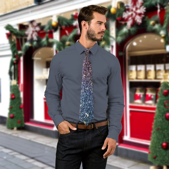 Gravata Monograma Personalizado de Ombre de Natal (Criador carregado)