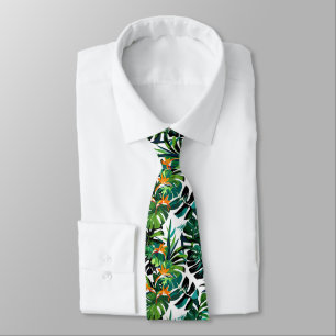 Gravata Monstera Ave-do-Paraíso Tropical Sem Costura