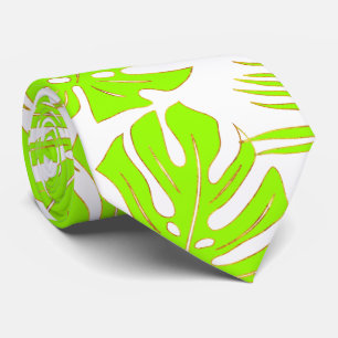 Gravata Monstera tropical Chartreuse e palmeiras