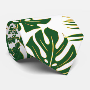Gravata Monstera tropical verde e palmeiras