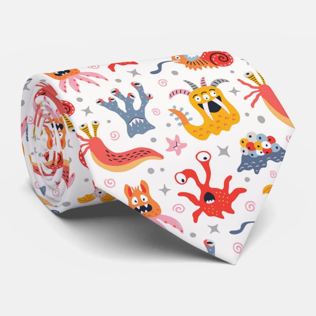 Gravata Monstros amáveis do espaço exterior (Rolled)