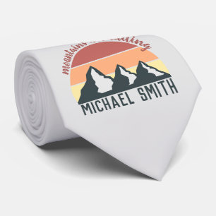 Gravata Montanhas de pastel de safra chamam cinza de monog