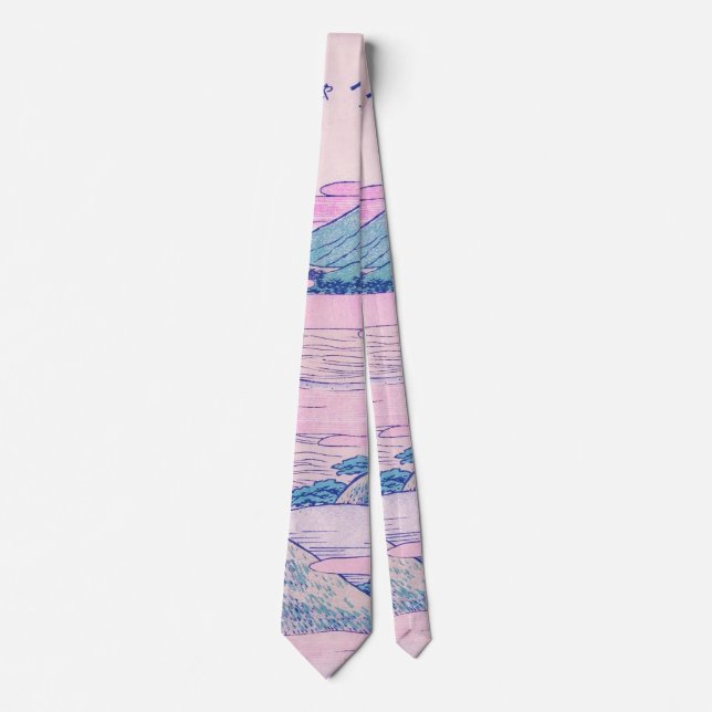 Gravata Monte Fuji Ukiyo-e japonês Vintage Art (Frente)