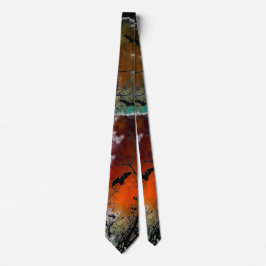 Gravata morcegos à noite no Halloween Spooky Tie