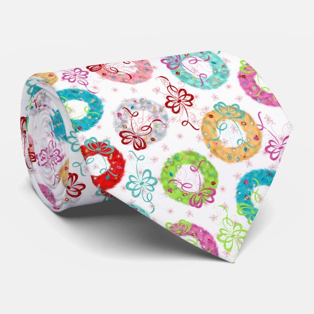 Gravata Mortes Retro - Starsburst Rosa - Natal (Rolled)
