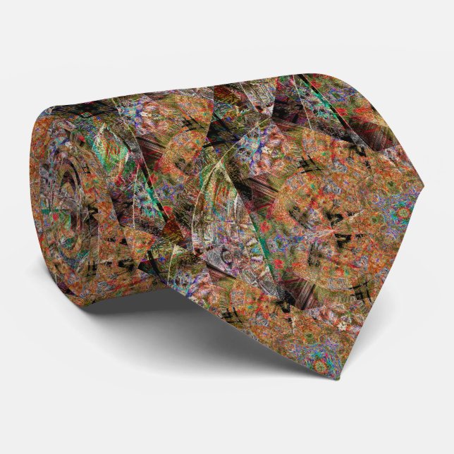 Gravata Mosaico de Outono (Rolled)