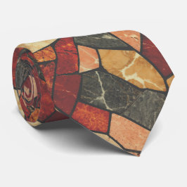 Gravata Mosaico de Pedra de Mármore de Carvão e Terracota