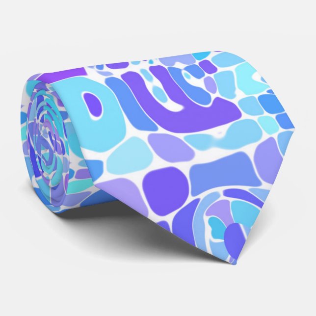 Gravata Mosaico do Groovy Boho Funky Abstrato Blob Quirky (Rolled)