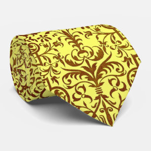 Gravata Motif vitoriano em amarelo