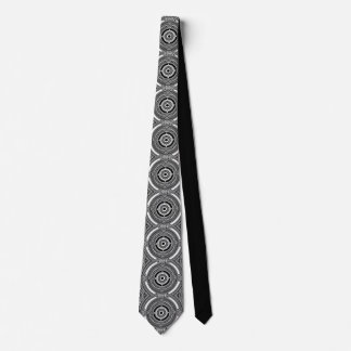 Gravata Motivo de Medalhão Preto e Branco