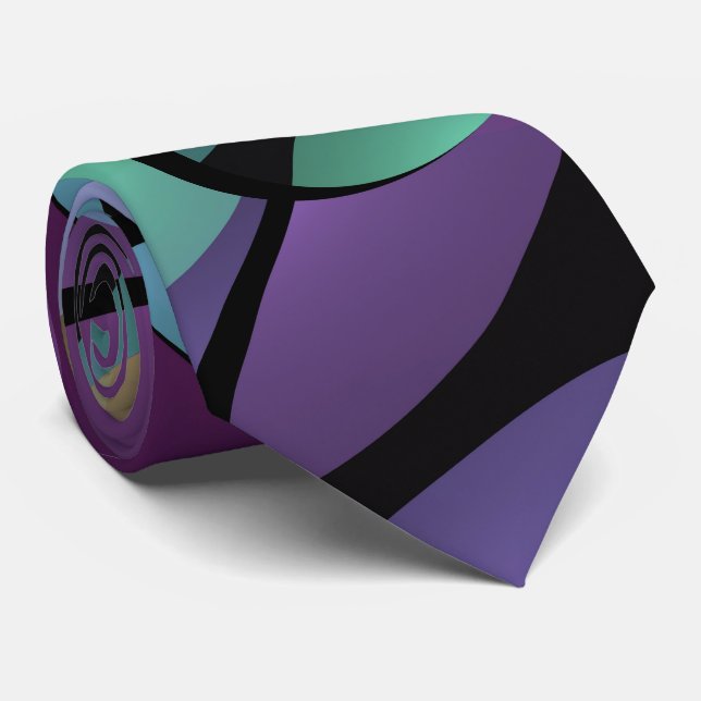 Gravata Movimentos Coloridos Abstrato Trippy Fractal Art (Rolled)