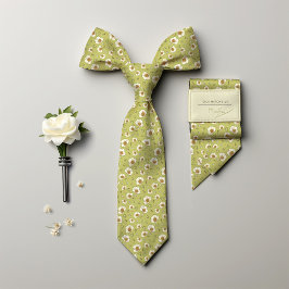 Gravata Mucha Water Lily Silk Art Nouveau Floral Men