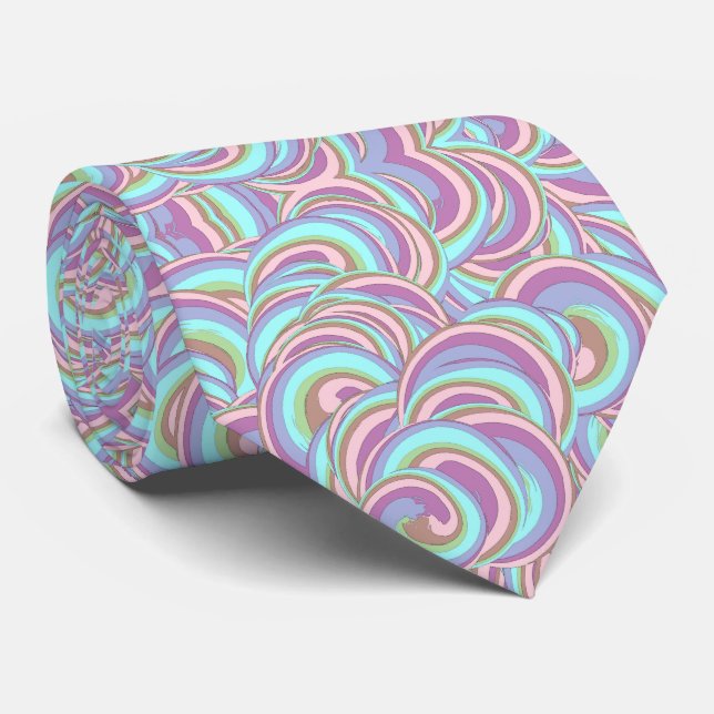 Gravata Multicolor Swirls Pattern (Rolled)