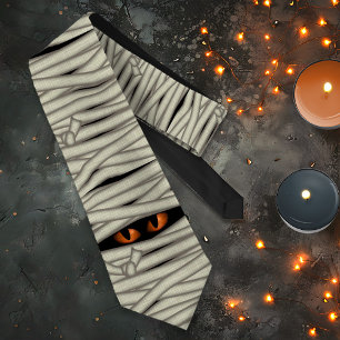 Gravata Mummy Eyes Halloween Orange ID685