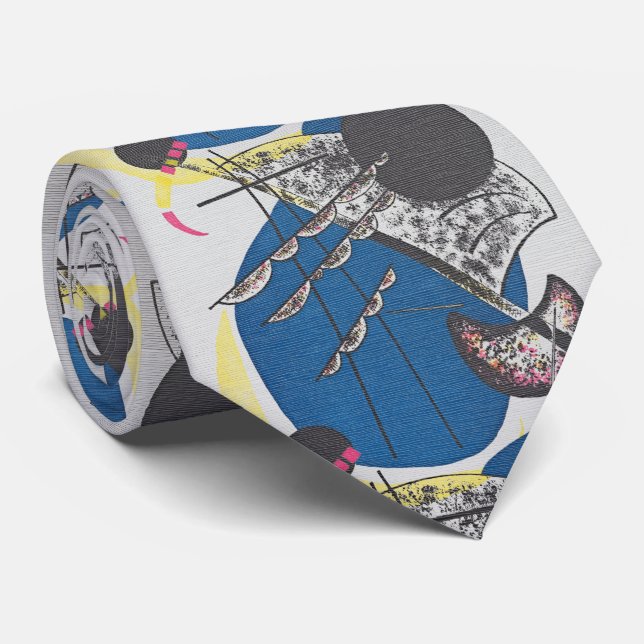 Gravata Mundos Pequenos Kandinsky – Composição Azul (Rolled)