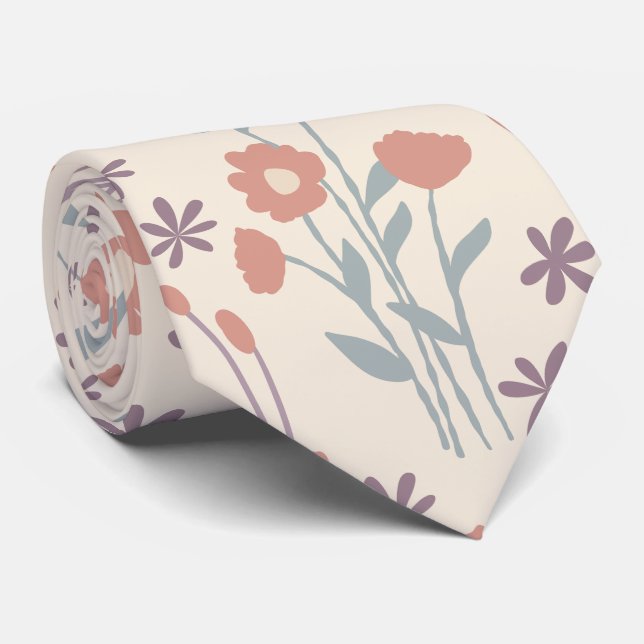 Gravata Murmurinhos de Flores Silvestres da Primavera (Rolled)