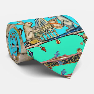 Gravata MÚSICA BESTIAL MEDIEVAL, Rabbit, Cachorro Azul