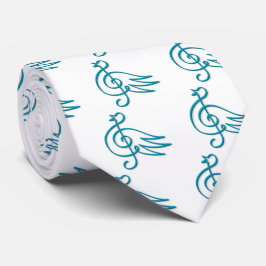 Gravata Música de pássaro azul