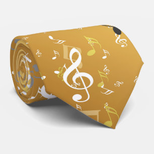 Gravata música, musical, nota, branco, melodia, clave, som