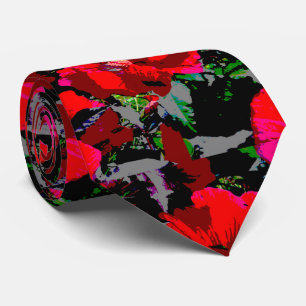 Gravata MVB Red Poppy Design Flor