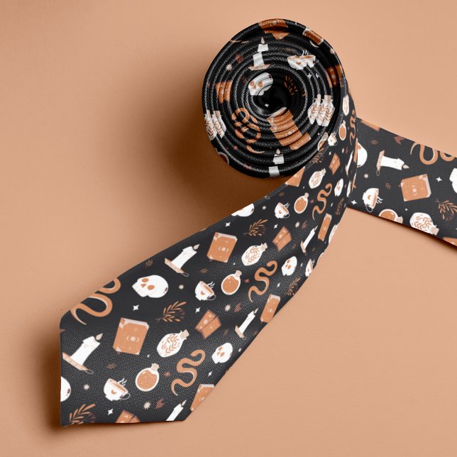 Gravata Mystic Boho Crystal Skull Halloween Pattern (Criador carregado)