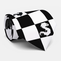 Na moda Black & White Checks Padrão & Dragon