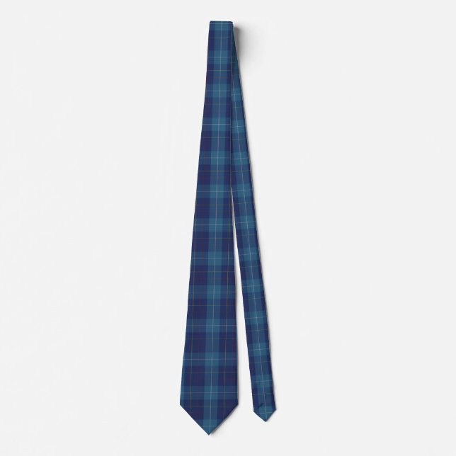 Gravata Na moda Blue Clan MacKerrell Tartan Xadrez Coluna (Frente)