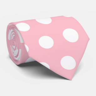 Gravata Na moda cor-de-rosa com pontos brancos nítidos