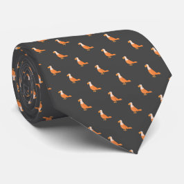Gravata Na moda Dark Cinza Laranja Águia Sem Costura Padrã
