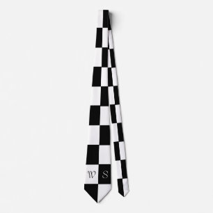 Gravata Na moda de Tendência Preto com Checkered Monogram