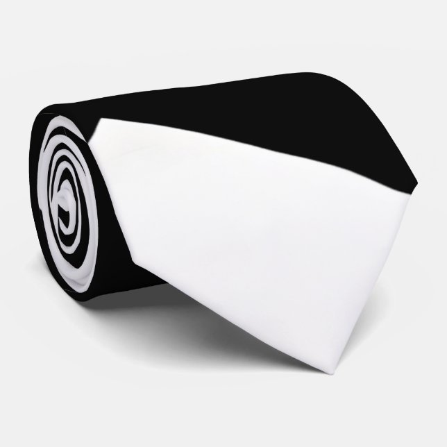 Gravata Na moda preto e branco Necrose Geométrica (Rolled)