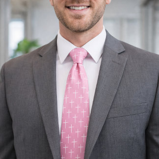 Gravata Nails Cross Pink and White