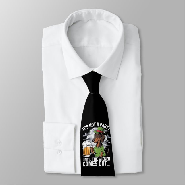 Gravata Não é uma festa até que Dachshund Irish Beer Wiene (Amarrado)