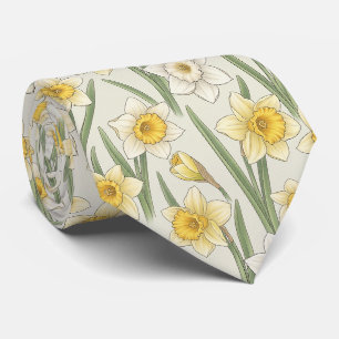 Gravata Narcisos Amarelos Antigos sobre Marfim