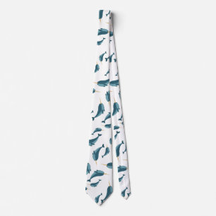 Gravata Narwhal Pattern Neck Tie