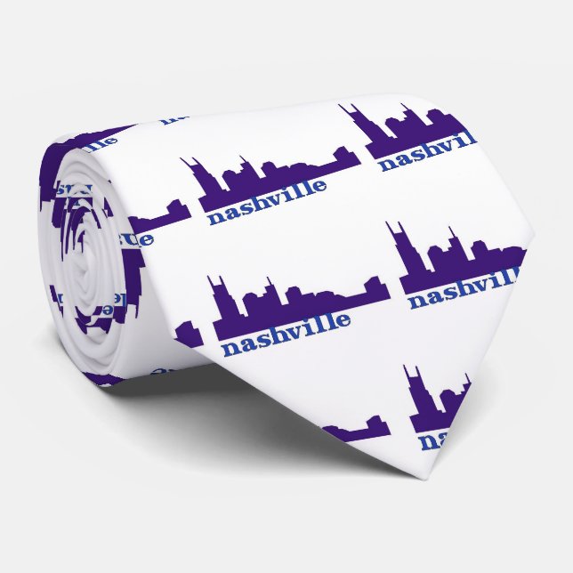 Gravata Nashville Skyline Purple (Rolled)
