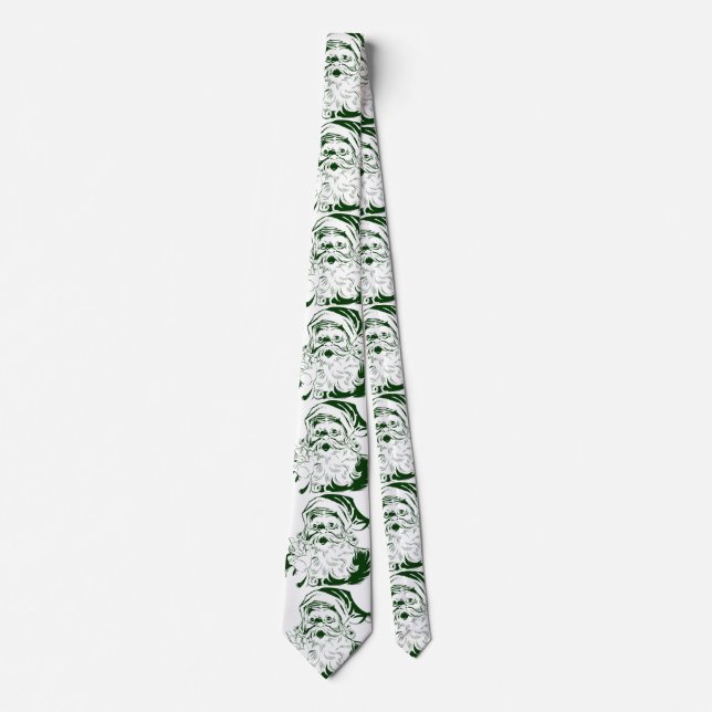Gravata Natal Antigo, Papai Noel Alegre de Verde (Frente)