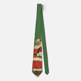 Gravata Natal Antigo, Papai Noel Vitoriano com Brinquedos