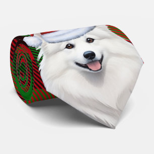 Gravata Natal da Xadrez de Cachorro Eskimo Americana no Fe