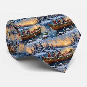 Gravata Natal de barco de Schnauzer no Natal