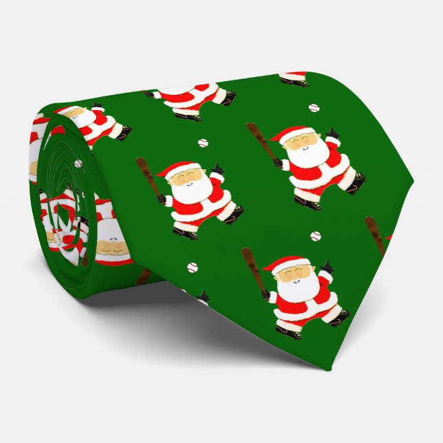 Gravata Natal de Basebol Feriado (Rolled)