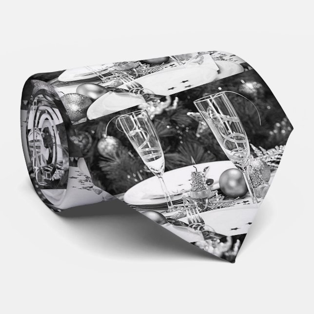GRAVATA ***NATAL DE CHAMPAGEM E ANO NOVO*** TIE (Rolled)