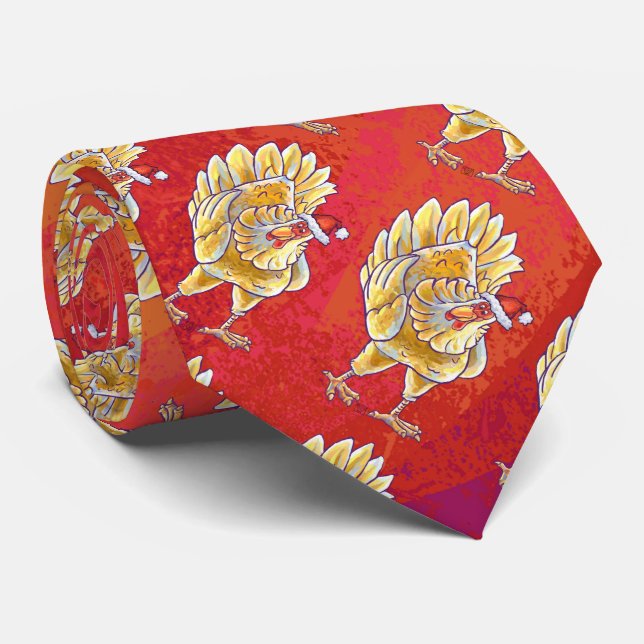 Gravata Natal De Frango Em Vermelho (Rolled)