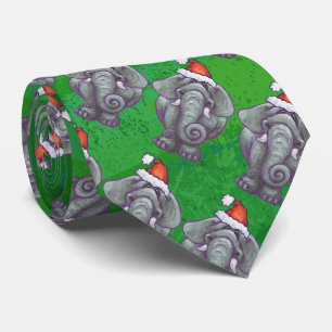Gravata Natal do elefante no verde