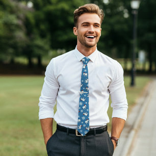 Gravata Natal do Partido Elefante Branco (Azul)