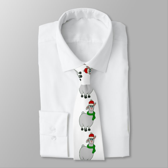 Gravata Natal feio lhama santa claus (Amarrado)