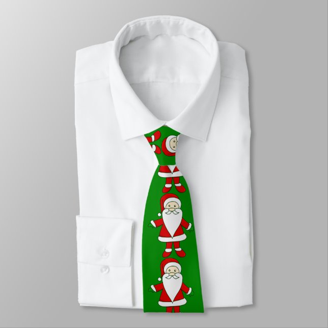Gravata Natal feio santa claus engraçado xmas (Amarrado)